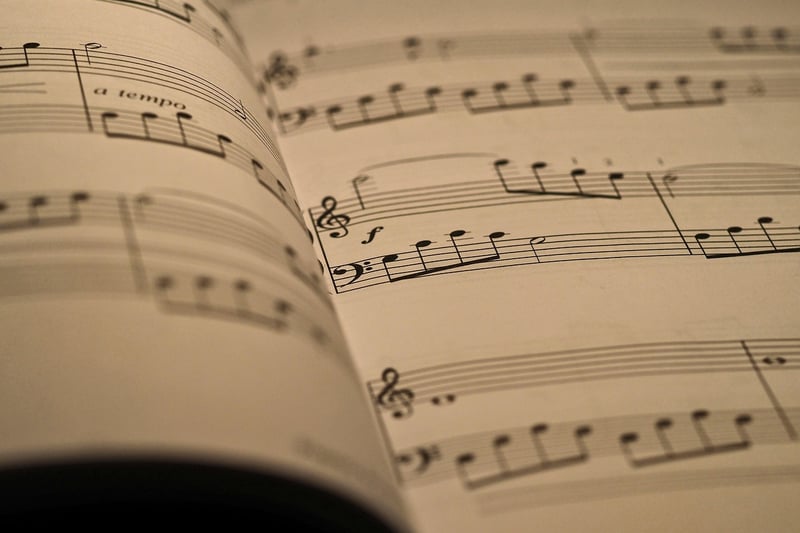 Piano with sheet music